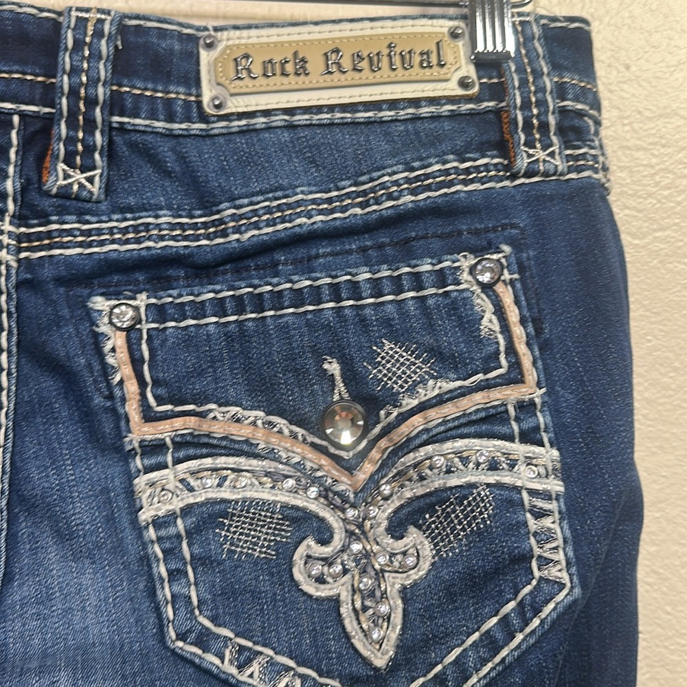 Rock Revival Women's Faded Dark Indigo Straight Leg Jeans - Picture 9 of 13